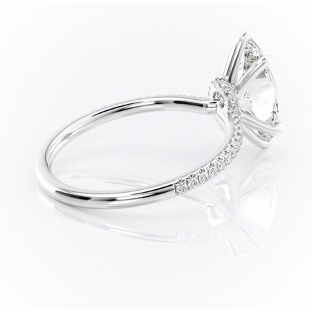 Inel de logodnă Lavinia din aur Alb 14kt cu moissanite tăietură marquise – Montură pavé rafinată pentru profil înalt | Personalizează și configurează gratuit online [2]