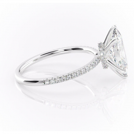 Inel de logodnă Lavinia din aur Alb 14kt cu moissanite tăietură marquise – Montură pavé rafinată pentru profil înalt | Personalizează și configurează gratuit online [1]