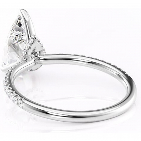 Inel de logodnă Lavinia din aur Alb 14kt cu moissanite tăietură pară – Montură pavé rafinată pentru profil înalt | Personalizează și configurează gratuit online [3]