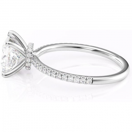 Inel de logodnă Lavinia din aur Alb 14kt cu moissanite tăietură princess – Montură pavé rafinată pentru profil înalt | Personalizează și configurează gratuit online [5]