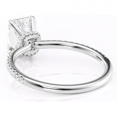 Inel de logodnă Lavinia din aur Alb 14kt cu moissanite tăietură radiantă – Montură pavé rafinată pentru profil înalt | Personalizează și configurează gratuit online [3]