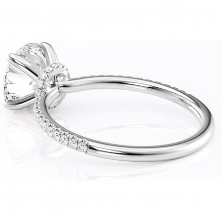 Inel de logodnă Lavinia din aur Alb 14kt cu moissanite tăietură rotundă – Montură pavé rafinată pentru profil înalt | Personalizează și configurează gratuit online [4]