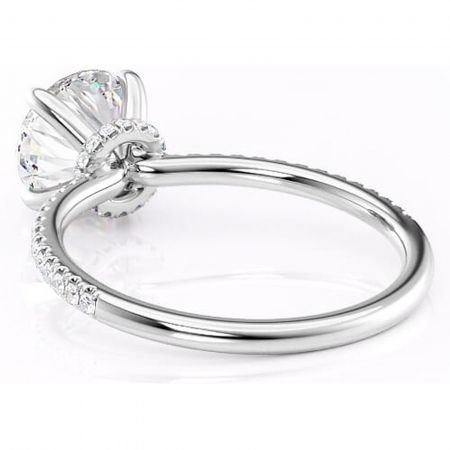 Inel de logodnă Lavinia din aur Alb 14kt cu moissanite tăietură rotundă – Montură pavé rafinată pentru profil înalt | Personalizează și configurează gratuit online [3]