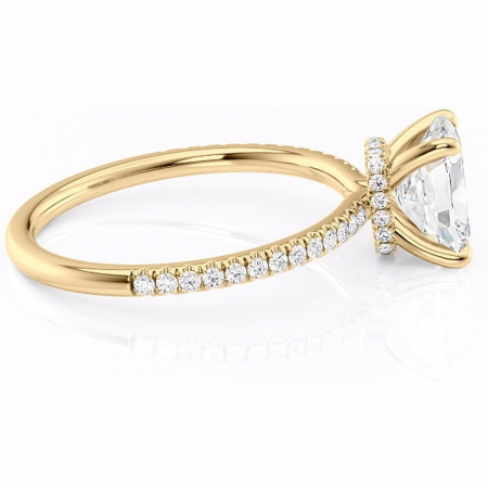 Inel de logodnă Lavinia din aur Galben 14kt cu moissanite tăietură asscher – Montură pavé rafinată pentru profil înalt | Personalizează și configurează gratuit online [1]