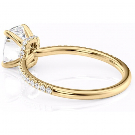 Inel de logodnă Lavinia din aur Galben 14kt cu moissanite tăietură asscher – Montură pavé rafinată pentru profil înalt | Personalizează și configurează gratuit online [4]