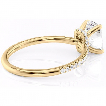 Inel de logodnă Lavinia din aur Galben 14kt cu moissanite tăietură asscher – Montură pavé rafinată pentru profil înalt | Personalizează și configurează gratuit online [2]