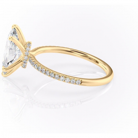 Inel de logodnă Lavinia din aur Galben 14kt cu moissanite tăietură marquise – Montură pavé rafinată pentru profil înalt | Personalizează și configurează gratuit online [5]