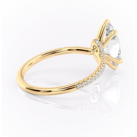 Inel de logodnă Lavinia din aur Galben 14kt cu moissanite tăietură marquise – Montură pavé rafinată pentru profil înalt | Personalizează și configurează gratuit online [2]