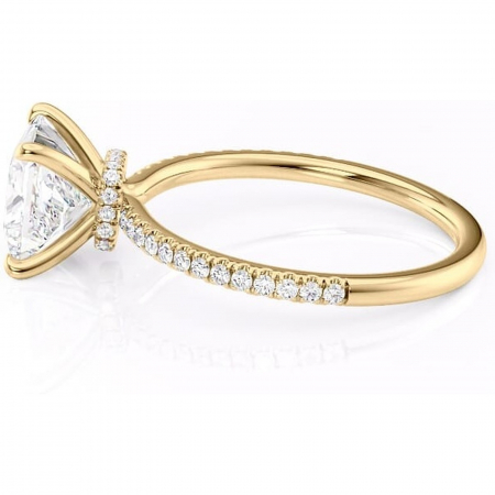 Inel de logodnă Lavinia din aur Galben 14kt cu moissanite tăietură princess – Montură pavé rafinată pentru profil înalt | Personalizează și configurează gratuit online [5]