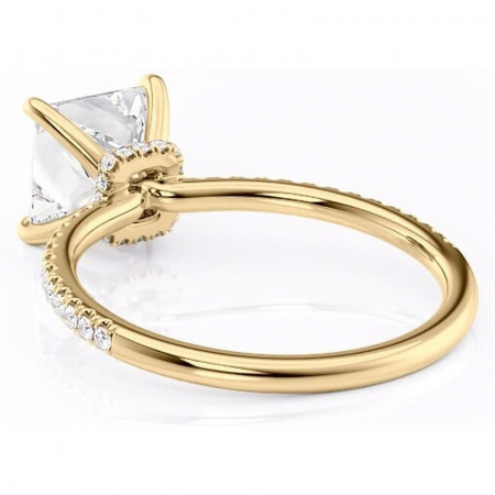 Inel de logodnă Lavinia din aur Galben 14kt cu moissanite tăietură princess – Montură pavé rafinată pentru profil înalt | Personalizează și configurează gratuit online [3]