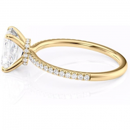 Inel de logodnă Lavinia din aur Galben 18kt cu moissanite tăietură radiantă – Montură pavé rafinată pentru profil înalt | Personalizează și configurează gratuit online [5]