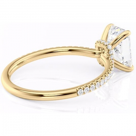 Inel de logodnă Lavinia din aur Galben 18kt cu moissanite tăietură radiantă – Montură pavé rafinată pentru profil înalt | Personalizează și configurează gratuit online [2]