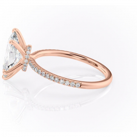 Inel de logodnă Lavinia din aur Rose 14kt cu moissanite tăietură marquise – Montură pavé rafinată pentru profil înalt | Personalizează și configurează gratuit online [5]