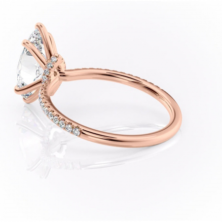 Inel de logodnă Lavinia din aur Rose 14kt cu moissanite tăietură marquise – Montură pavé rafinată pentru profil înalt | Personalizează și configurează gratuit online [4]