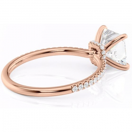 Inel de logodnă Lavinia din aur Rose 18kt cu moissanite tăietură princess – Montură pavé rafinată pentru profil înalt | Personalizează și configurează gratuit online [2]