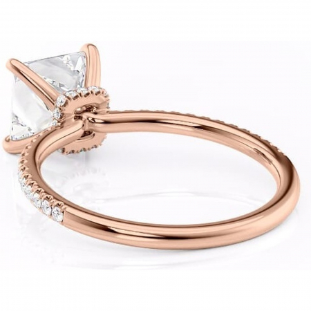 Inel de logodnă Lavinia din aur Rose 18kt cu moissanite tăietură princess – Montură pavé rafinată pentru profil înalt | Personalizează și configurează gratuit online [3]