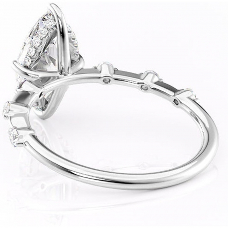 Inel de logodnă Lilya din aur Alb 14kt cu moissanite tăietură marquise – Pietre laterale rafinată pentru profil mediu | Personalizează și configurează gratuit online [3]