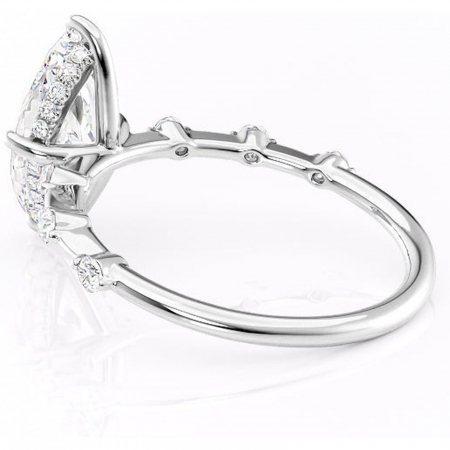 Inel de logodnă Lilya din aur Alb 14kt cu moissanite tăietură marquise – Pietre laterale rafinată pentru profil mediu | Personalizează și configurează gratuit online [4]