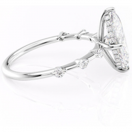 Inel de logodnă Lilya din aur Alb 14kt cu moissanite tăietură marquise – Pietre laterale rafinată pentru profil mediu | Personalizează și configurează gratuit online [1]
