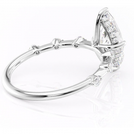 Inel de logodnă Lilya din aur Alb 14kt cu moissanite tăietură marquise – Pietre laterale rafinată pentru profil mediu | Personalizează și configurează gratuit online [2]