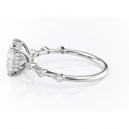 Inel de logodnă Lilya din aur Alb 14kt cu moissanite tăietură princess – Pietre laterale rafinată pentru profil mediu | Personalizează și configurează gratuit online [5]