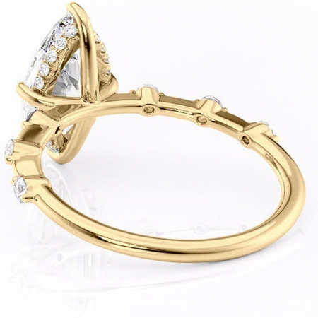 Inel de logodnă Lilya din aur Galben 14kt cu moissanite tăietură marquise – Pietre laterale rafinată pentru profil mediu | Personalizează și configurează gratuit online [3]