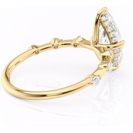 Inel de logodnă Lilya din aur Galben 14kt cu moissanite tăietură marquise – Pietre laterale rafinată pentru profil mediu | Personalizează și configurează gratuit online [2]