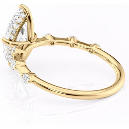 Inel de logodnă Lilya din aur Galben 14kt cu moissanite tăietură marquise – Pietre laterale rafinată pentru profil mediu | Personalizează și configurează gratuit online [4]