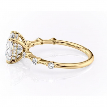 Inel de logodnă Lilya din aur Galben 14kt cu moissanite tăietură princess – Pietre laterale rafinată pentru profil mediu | Personalizează și configurează gratuit online [5]