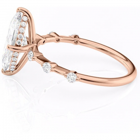 Inel de logodnă Lilya din aur Rose 18kt cu moissanite tăietură marquise – Pietre laterale rafinată pentru profil mediu | Personalizează și configurează gratuit online [5]