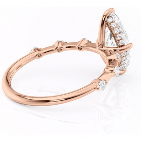 Inel de logodnă Lilya din aur Rose 18kt cu moissanite tăietură marquise – Pietre laterale rafinată pentru profil mediu | Personalizează și configurează gratuit online [2]