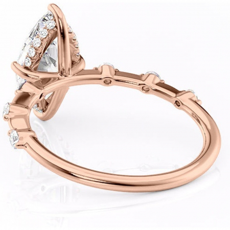 Inel de logodnă Lilya din aur Rose 18kt cu moissanite tăietură marquise – Pietre laterale rafinată pentru profil mediu | Personalizează și configurează gratuit online [3]