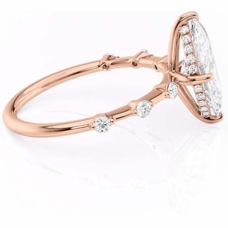 Inel de logodnă Lilya din aur Rose 18kt cu moissanite tăietură marquise – Pietre laterale rafinată pentru profil mediu | Personalizează și configurează gratuit online [1]