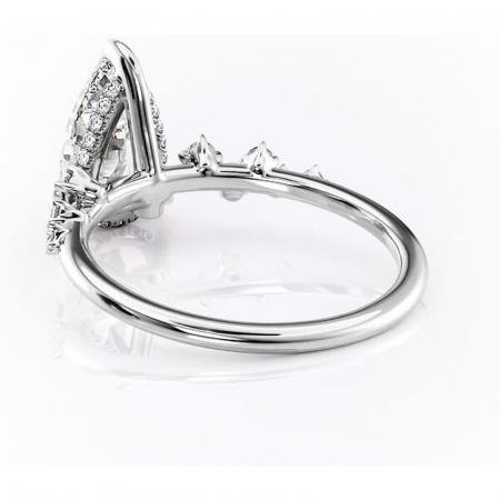 Inel de logodnă Liora din aur Alb 14kt cu moissanite tăietură pară – Pietre laterale rafinată pentru profil înalt | Personalizează și configurează gratuit online [3]