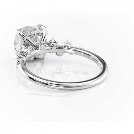 Inel de logodnă Liora din aur Alb 14kt cu moissanite tăietură pernă – Pietre laterale rafinată pentru profil înalt | Personalizează și configurează gratuit online [3]