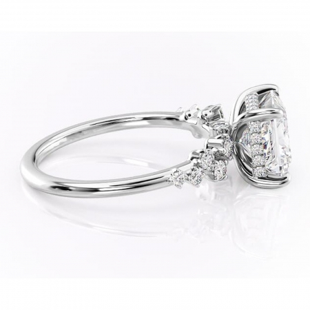 Inel de logodnă Liora din aur Alb 14kt cu moissanite tăietură princess – Pietre laterale rafinată pentru profil înalt | Personalizează și configurează gratuit online [1]