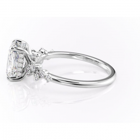 Inel de logodnă Liora din aur Alb 14kt cu moissanite tăietură radiantă – Pietre laterale rafinată pentru profil înalt | Personalizează și configurează gratuit online [5]