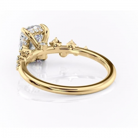 Inel de logodnă Liora din aur Galben 14kt cu moissanite tăietură pernă – Pietre laterale rafinată pentru profil înalt | Personalizează și configurează gratuit online [3]
