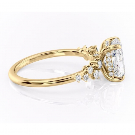 Inel de logodnă Liora din aur Galben 18kt cu moissanite tăietură radiantă – Pietre laterale rafinată pentru profil înalt | Personalizează și configurează gratuit online [1]