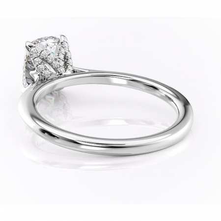 Inel de logodnă Luma din aur Alb 14kt cu moissanite tăietură pernă – Solitar rafinată pentru profil înalt | Personalizează și configurează gratuit online [3]
