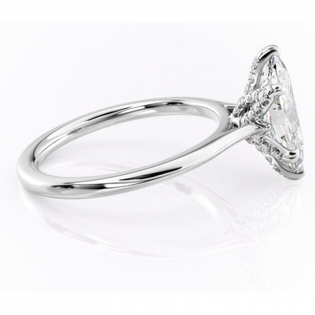 Inel de logodnă Luma din aur Alb 14kt cu moissanite tăietură marquise – Solitar rafinată pentru profil înalt | Personalizează și configurează gratuit online [1]