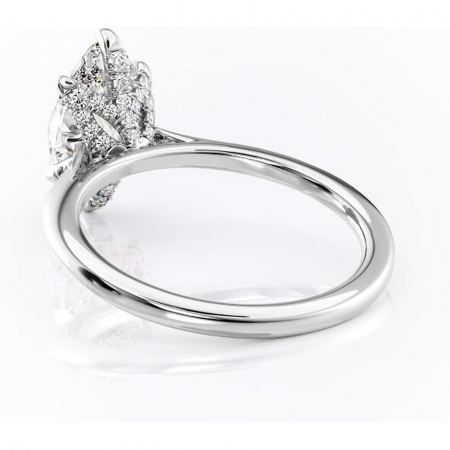 Inel de logodnă Luma din aur Alb 14kt cu moissanite tăietură marquise – Solitar rafinată pentru profil înalt | Personalizează și configurează gratuit online [3]