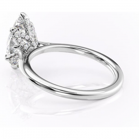 Inel de logodnă Luma din aur Alb 14kt cu moissanite tăietură marquise – Solitar rafinată pentru profil înalt | Personalizează și configurează gratuit online [4]