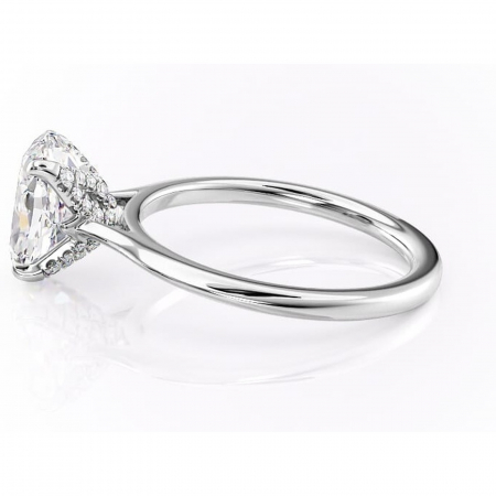 Inel de logodnă Luma din aur Alb 14kt cu moissanite tăietură ovală – Solitar rafinată pentru profil înalt | Personalizează și configurează gratuit online [5]