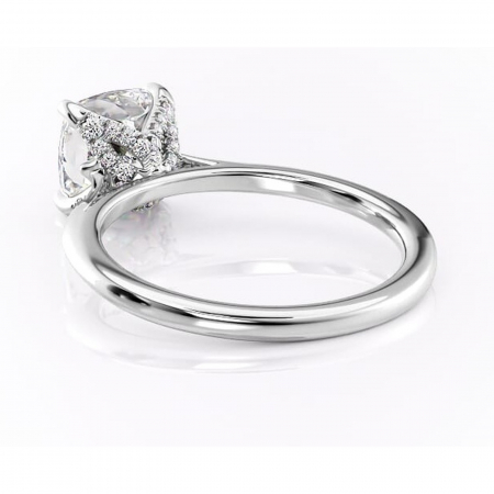 Inel de logodnă Luma din aur Alb 14kt cu moissanite tăietură pernă – Solitar rafinată pentru profil înalt | Personalizează și configurează gratuit online [3]