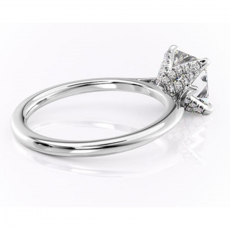 Inel de logodnă Luma din aur Alb 14kt cu moissanite tăietură princess – Solitar rafinată pentru profil înalt | Personalizează și configurează gratuit online [2]