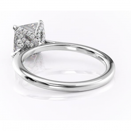 Inel de logodnă Luma din aur Alb 14kt cu moissanite tăietură princess – Solitar rafinată pentru profil înalt | Personalizează și configurează gratuit online [3]