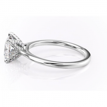 Inel de logodnă Luma din aur Alb 14kt cu moissanite tăietură princess – Solitar rafinată pentru profil înalt | Personalizează și configurează gratuit online [5]