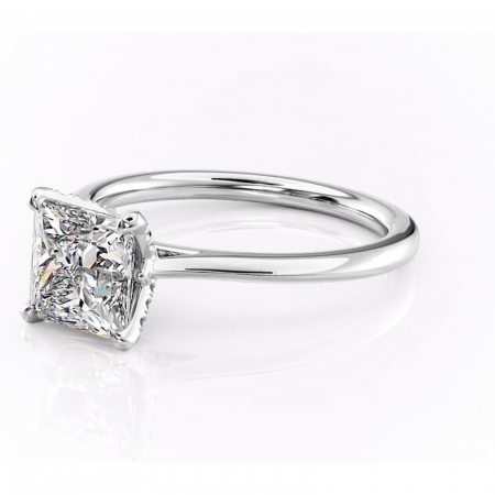 Inel de logodnă Luma din aur Alb 14kt cu moissanite tăietură princess – Solitar rafinată pentru profil înalt | Personalizează și configurează gratuit online [6]