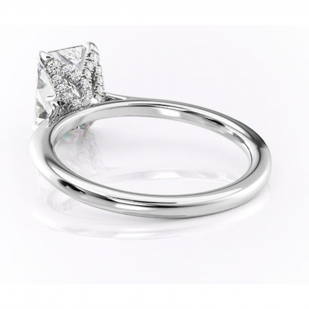 Inel de logodnă Luma din aur Alb 14kt cu moissanite tăietură radiantă – Solitar rafinată pentru profil înalt | Personalizează și configurează gratuit online [3]
